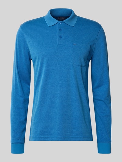 Christian Berg Men Regular fit poloshirt in design met lange mouwen Oceaanblauw - 2