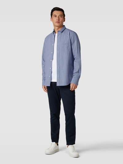 Gant Regular fit vrijetijdsoverhemd met labelstitching, model 'POPLIN' Koningsblauw - 1