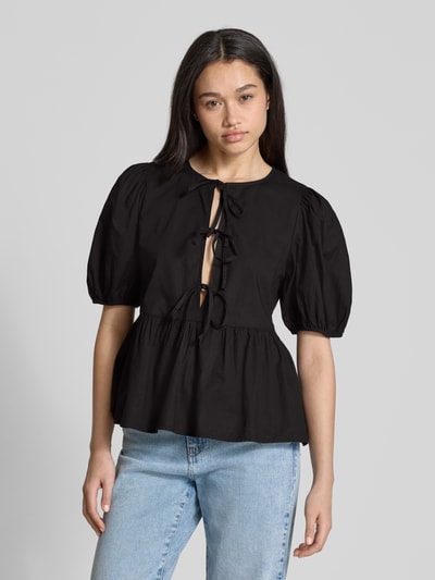 Pieces Relaxed fit tuniek in wikkellook, model 'JOLLY' Zwart - 4