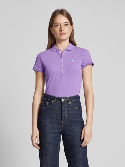 Polo Ralph Lauren Poloshirt mit Label-Stitching Modell 'JULIE' Lila 4