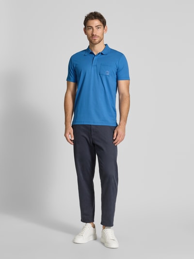 Lerros Regular fit poloshirt met borstzak Petrol - 1