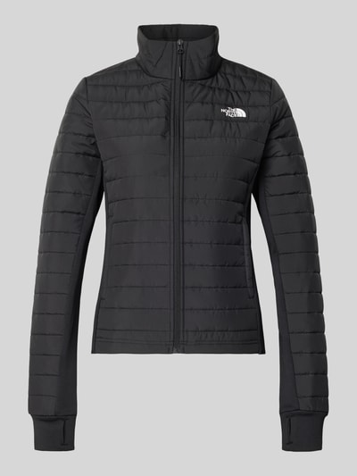 Produktfoto, schwarze Steppjacke mit Logo Modell 'CANYONLANDS' von The North Face, Stehkragen, Reißverschluss, glatte Struktur