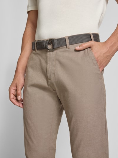 MCNEAL Slim fit chino met riem Beige - 3