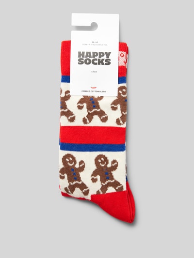 Happy Socks Skarpety z wyhaftowanym logo model ‘Gingerbread’ Czerwony 3