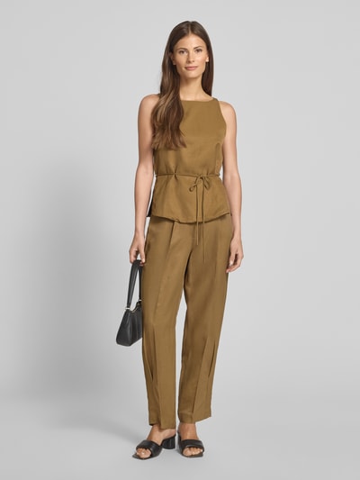 Mango Slim Fit Blusentop mit Bindegürtel Modell 'MOSKITO' Oliv 1