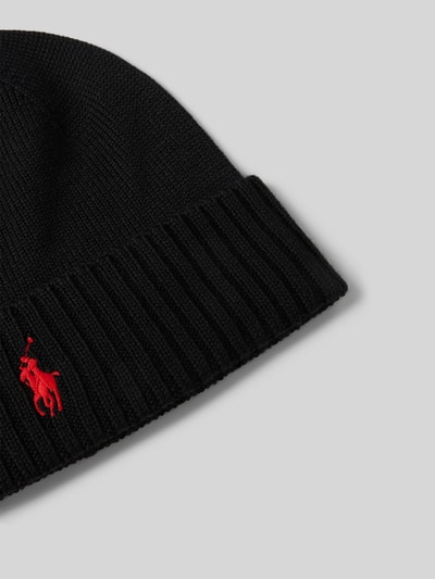 Polo Ralph Lauren Beanie van wol met labelstitching Zwart - 2