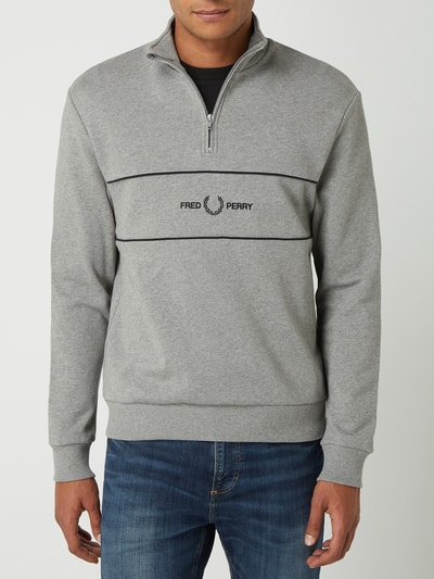 Fred Perry Sweatshirt met opstaande kraag Lichtgrijs gemêleerd - 4