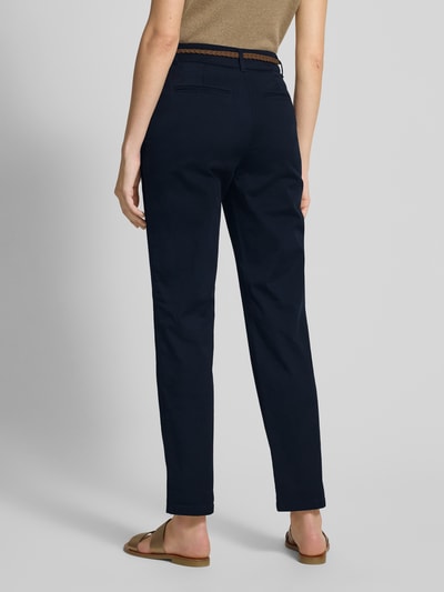 Christian Berg Woman Chino met paspelzakken aan de achterkant en riem Donkerblauw - 5