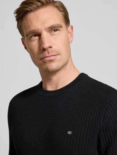 Christian Berg Men Gebreide pullover met labeldetail Zwart - 3