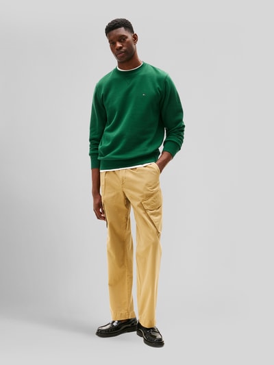 Tommy Hilfiger Regular Fit Sweatshirt aus reiner Baumwolle mit Logo-Stitching Dunkelgruen 1
