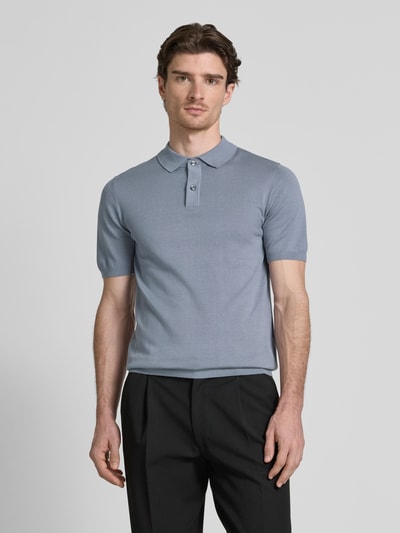 Roy Robson Koszulka polo z krótką listwą guzikową Szaroniebieski 4