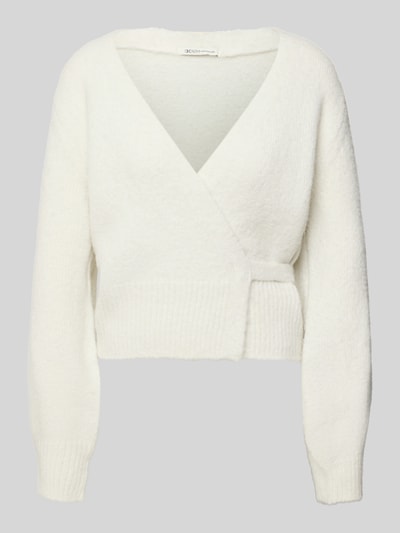 Tom Tailor Denim Kurtka z dzianiny o kroju regular fit o kopertowym kroju  Złamany biały melanż 2