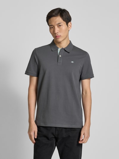 Tom Tailor Regular Fit Poloshirt mit Logo-Stitching Modell 'BASIC' Anthrazit 4