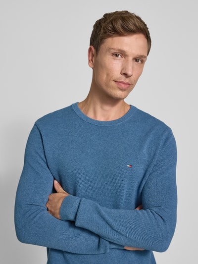 Tommy Hilfiger Regular fit gebreide pullover van zuiver katoen Petrol - 3