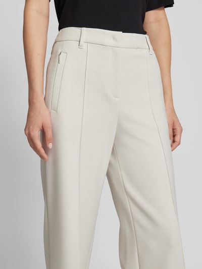 Marc Cain Wide leg pantalon met vaste persplooien Ecru - 3