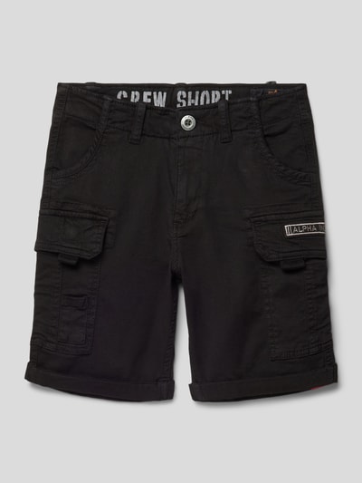 Alpha Industries Cargoshorts mit Label-Detail Modell 'CREW' Black 1