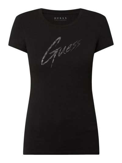 Guess T-shirt z logo Czarny 2