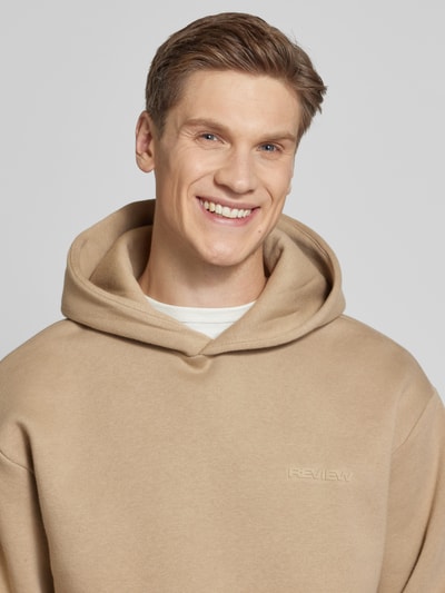 REVIEW Hoodie mit Kapuze Taupe 3