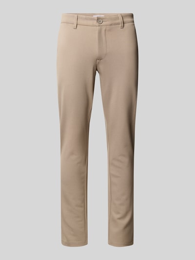 Only & Sons Slim Fit Chino aus Viskose-Mix Modell 'MARK' Beige 2