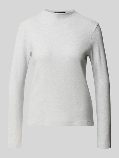 Produktfoto, Slim Fit Strickpullover aus Viskose-Mix Modell 'Kosie' von someday., hellgrau, feine Struktur, Stehkragen, Damen Strickpullover