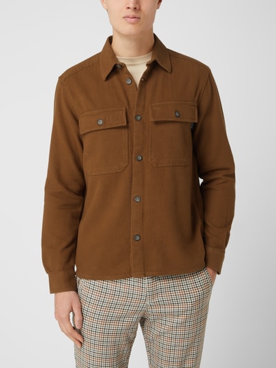 Only & Sons Regular Fit Hemdjacke aus Baumwolle Modell 'Scott' Cognac 4