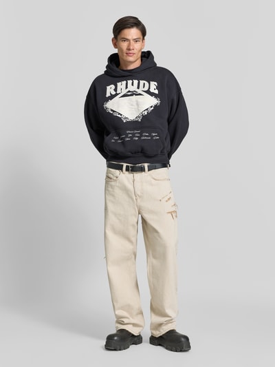 RHUDE Sweatshirt mit großem Frontprint Black 1