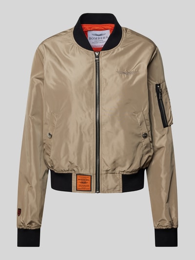 Original Bombers Bomberjacke mit Logo-Stitching Taupe 2