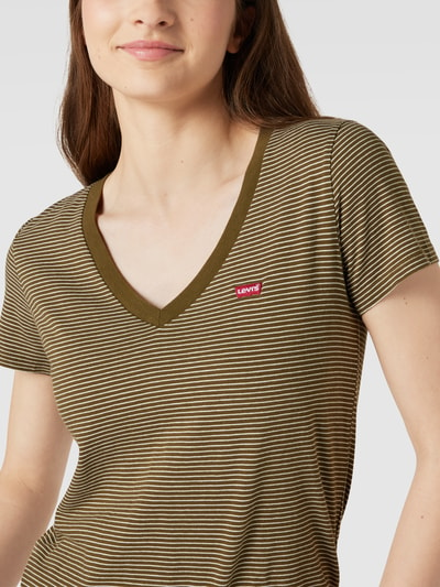 Levi's® T-Shirt mit Label-Stitching Oliv 3