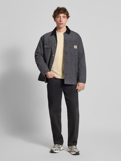 Carhartt Work In Progress Regular fit jack met platte kraag, model 'Chore' Antraciet - 1