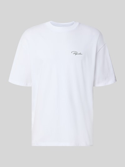 Produktfoto, Oversized T-Shirt aus reiner Baumwolle Modell 'Pike' von Pegador in Weiß, Rundhalsausschnitt, halbärmelig, dezentes Label-Stitching