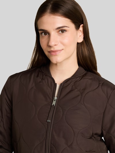 Tom Tailor Regular Fit Bomberjacke mit gesteppter Struktur Dunkelbraun 3