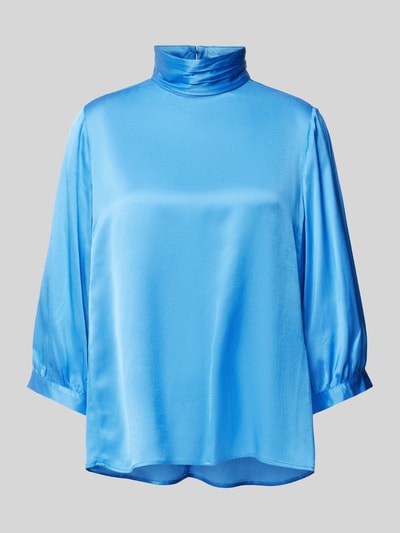 Milano Italy Regular fit blouse met opstaande kraag Blauw - 2