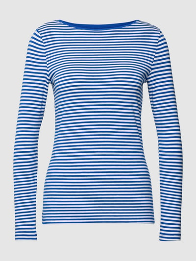 Montego Shirt met lange mouwen, streepmotief en boothals Hemelsblauw - 2