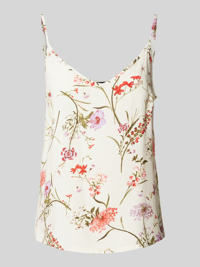 Vero Moda Top met bandjes van viscose met bloemenmotief, model 'EASY JOY' Beige - 2