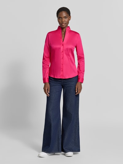 Christian Berg Woman Regular Fit Hemdbluse aus Baumwoll-Mix Fuchsia 1
