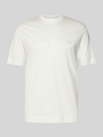 Emporio Armani T-Shirt mit Label-Stitching Offwhite 2