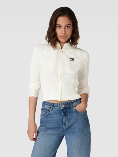 Tommy Jeans Gebreid vest met opstaande kraag Offwhite - 4