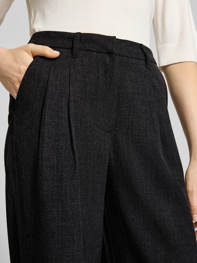 Vero Moda Wide leg broek met riemlussen, model 'BESTIE' Antraciet gemêleerd - 3