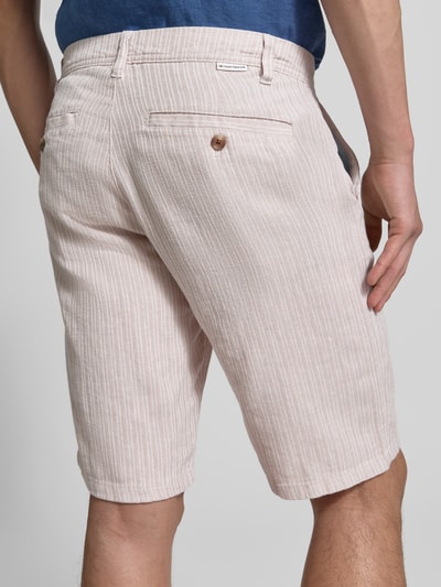 Tom Tailor Regular Fit Leinenshorts aus Leinen-Baumwoll-Mix Beige Melange 3