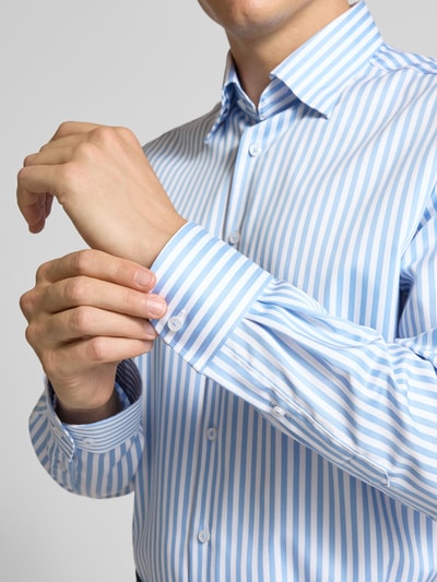 ETERNA Modern Fit Business-Hemd mit Knopfleiste Bleu 3