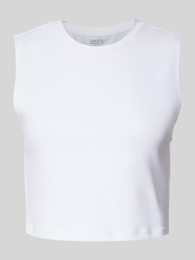 Jake*s Casual Tanktop in Ripp-Optik Weiss 2