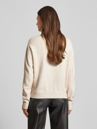 Mango Oversized Strickpullover mit Lanawoll-Anteil Modell 'MARIANO' Beige 5