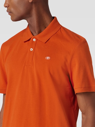 Tom Tailor Poloshirt mit Label-Stitching Modell 'PK Basic Zusatz' Dunkelorange 3