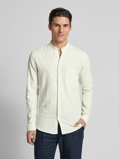 Lindbergh Regular Fit Freizeithemd aus Leinen-Baumwoll-Mix Mint 4