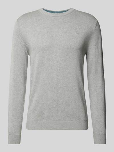 Tom Tailor Gebreide pullover met labelstitching, model 'BASIC' Lichtgrijs - 2