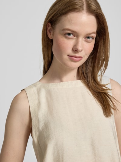 MSCH Copenhagen Regular fit blousetop met ronde hals, model 'Disa' Zand - 3