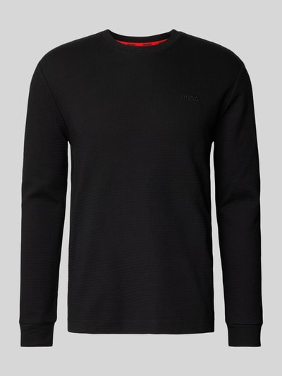 HUGO Longsleeve mit Rundhalsausschnitt Modell 'Austin' Black 2