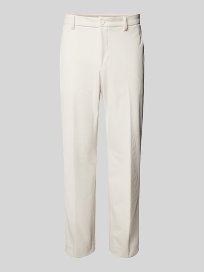 BOSS Slim Fit Cordhose mit Bügelfalten Modell 'Perin' Offwhite 2