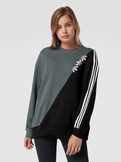 adidas Originals Sweatshirt met labelstitching Petrol - 4