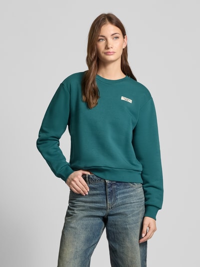 Colourful Rebel Sweatshirt mit Label-Patch Petrol 4